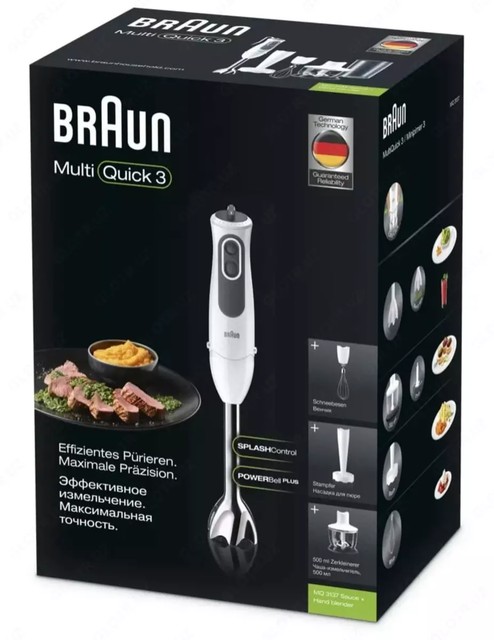 Погружной блендер 4 в 1 Braun Minipimer 3 MQ3137WH