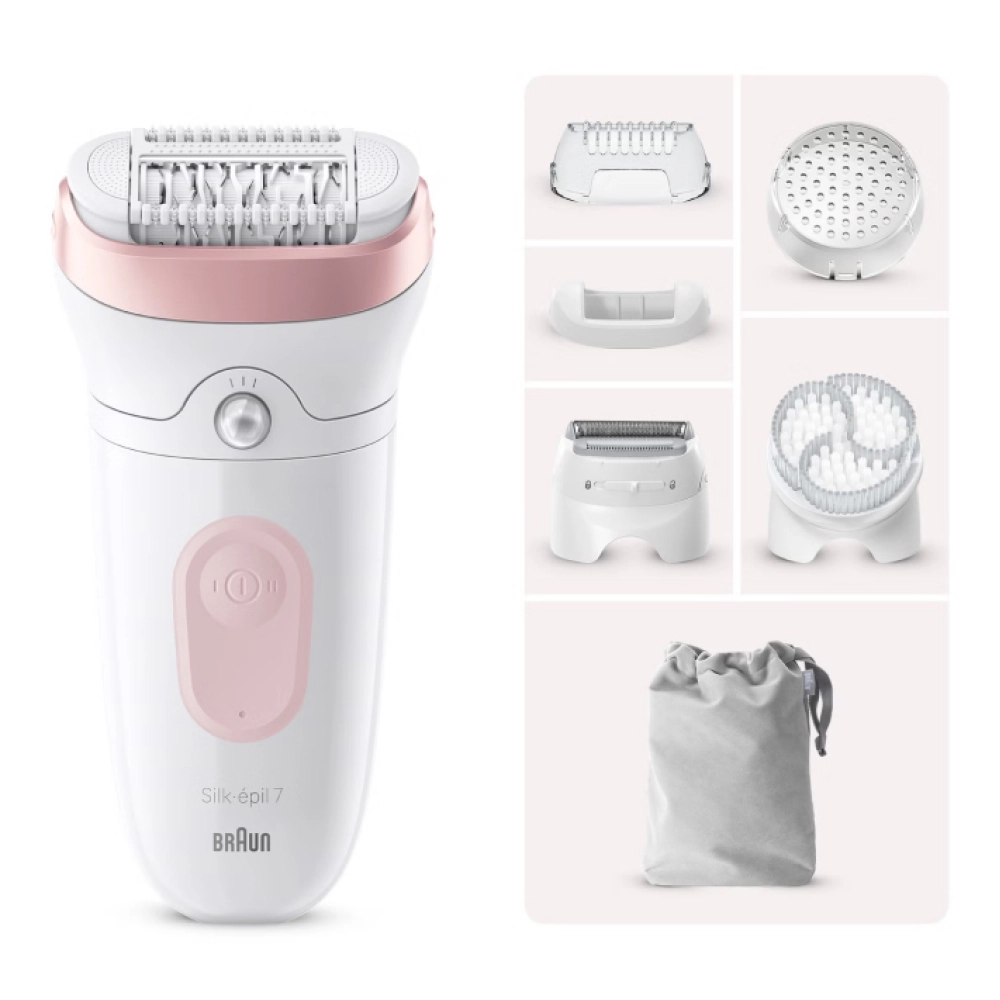 Эпилятор Braun S7 SE 7-060 Flamingo с бритвенной насадкой и щеткой для тела