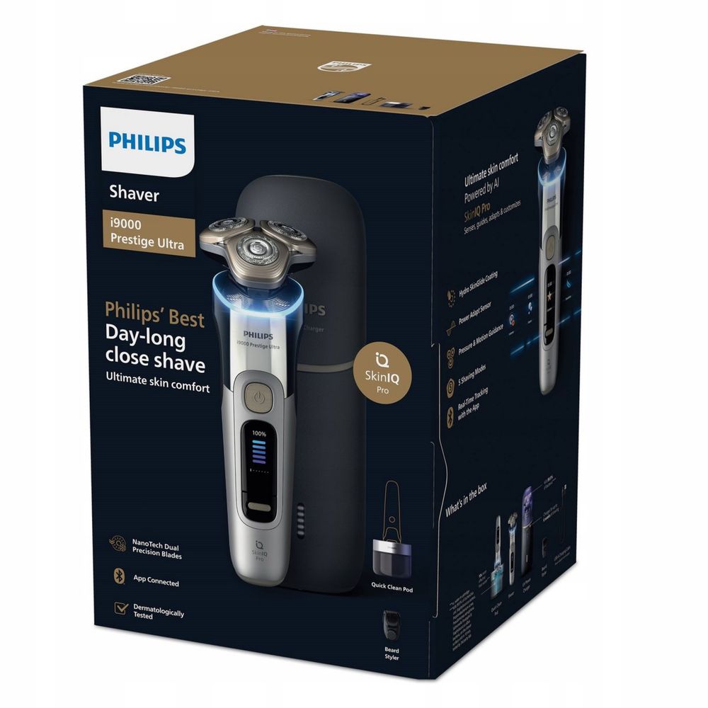 Электрическая бритва Philips i9000 Prestige Ultra XP9404/31 для влажного и сухого бритья с технологией SkinIQ Pro