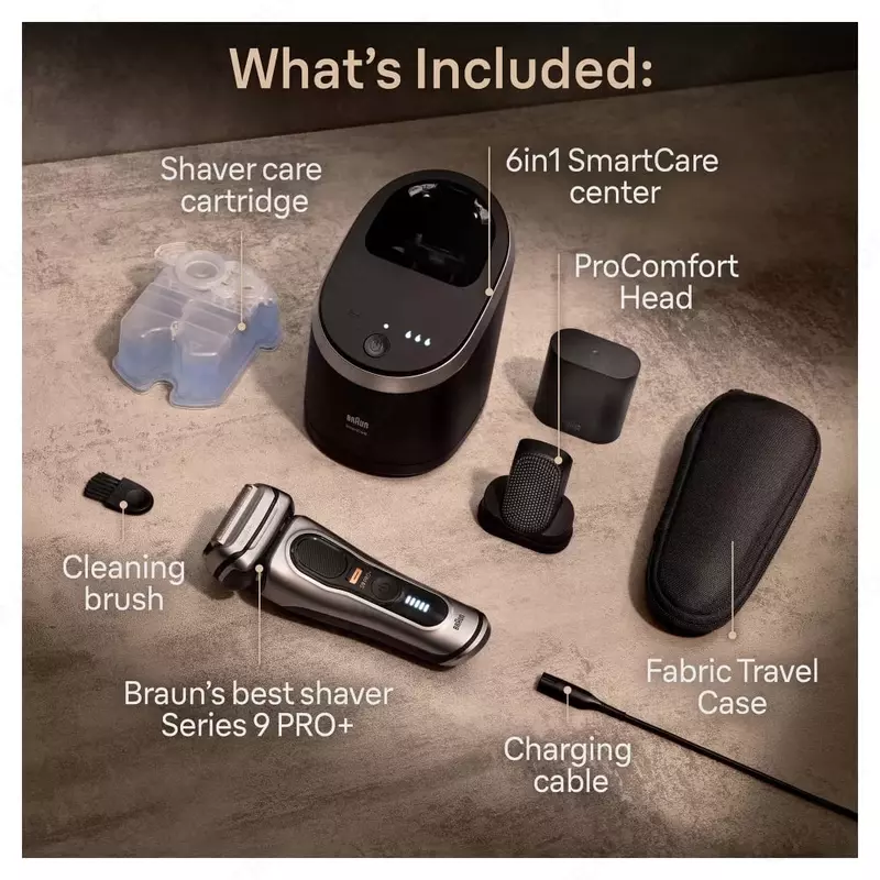 Электробритва Braun Серии 9 Pro+ 9597cc со станцией SmartCare и насадкой ProComfort