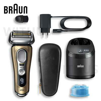 Электробритва Braun Series 9 Pro+ 9569cc с центральным блоком SmartCare 6-в-1 и дорожным футляром.