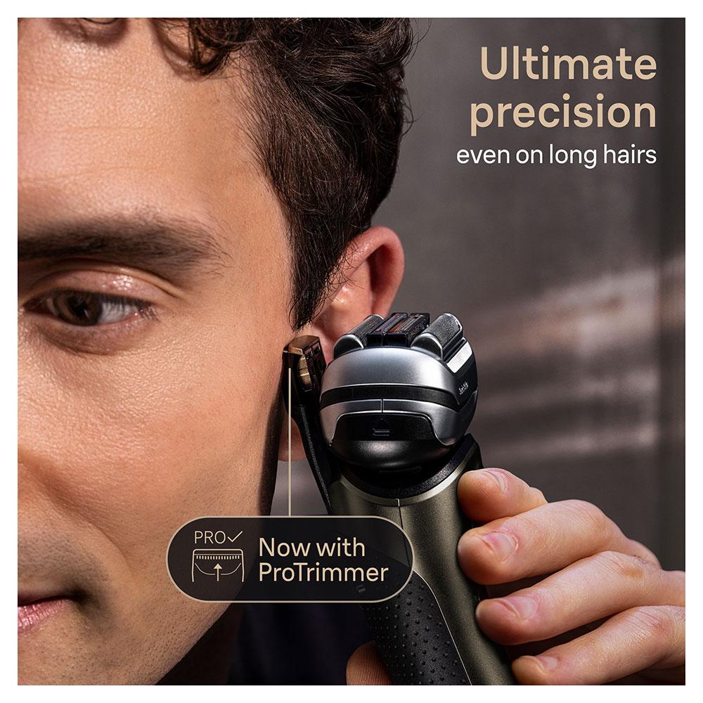 Электробритва Braun Series 9 Pro+ 9569cc с центральным блоком SmartCare 6-в-1 и дорожным футляром.