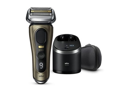 Электробритва Braun Series 9 Pro+ 9569cc с центральным блоком SmartCare 6-в-1 и дорожным футляром.